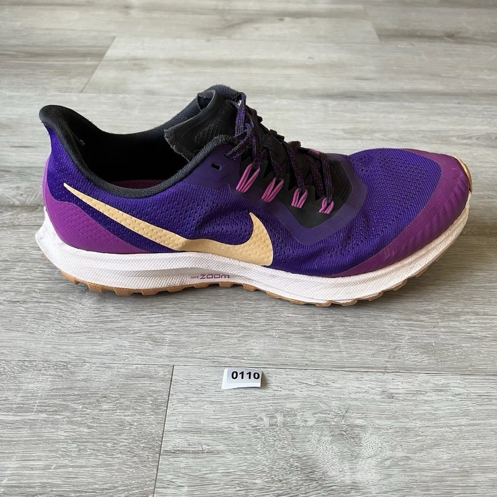 Nike Zoom Pegasus Trail Running Shoes Purple Gold Women's Size 10